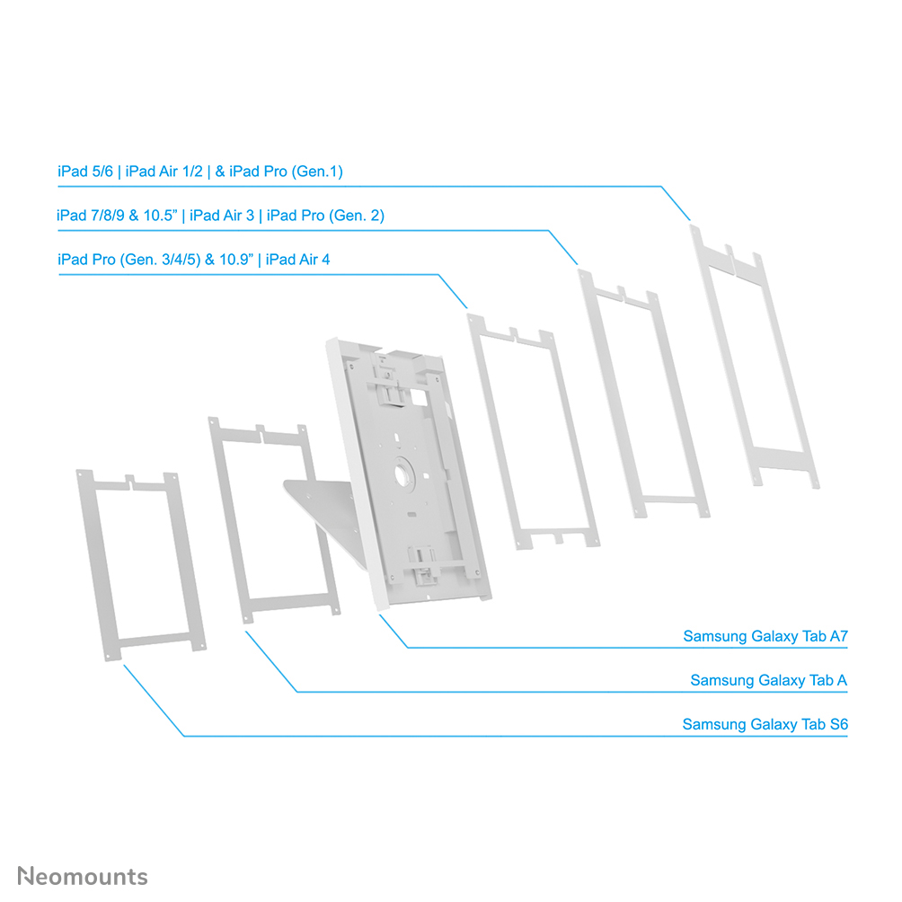 Neomounts DS15-630WH1 Soporte de escritorio y pared para tablet 9.7-11" - bloqueable